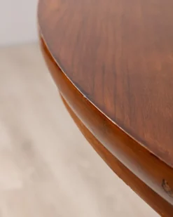 Pamono Vintage Italian Round Table in Wood and Brass, 1960s Online