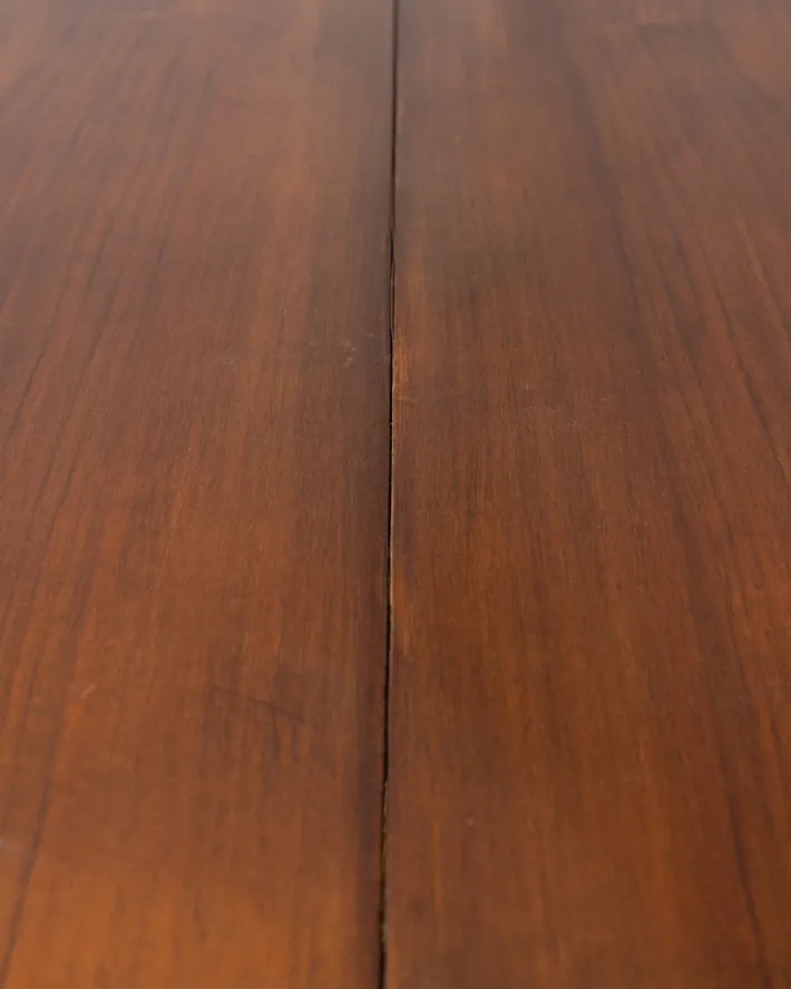 Pamono Vintage Italian Round Table in Wood and Brass, 1960s Online