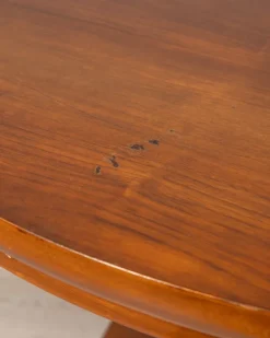 Pamono Vintage Italian Round Table in Wood and Brass, 1960s Online