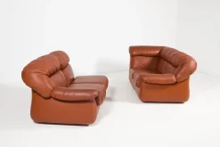 Pamono Vintage Italian Sectional Cognac Leather Sofa, 1970s Sale