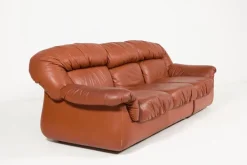Pamono Vintage Italian Sectional Cognac Leather Sofa, 1970s Sale