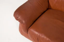 Pamono Vintage Italian Sectional Cognac Leather Sofa, 1970s Sale