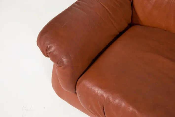 Pamono Vintage Italian Sectional Cognac Leather Sofa, 1970s Sale