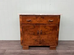 Pamono Vintage Italian Sideboard in Burl Wood with Marble Top, 1930s Best