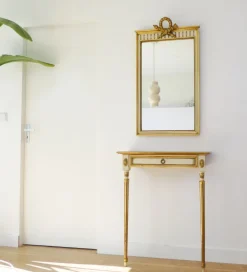 Pamono Vintage Italian Style Console Table with Mirror in Giltwood, 1960s, Set of 2 Discount