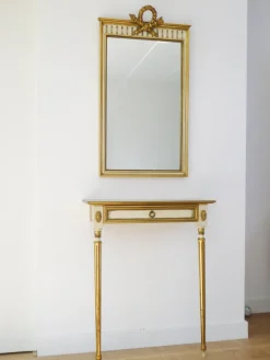 Pamono Vintage Italian Style Console Table with Mirror in Giltwood, 1960s, Set of 2 Discount