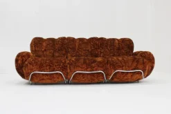 Pamono Vintage Italian Three-Seater Sofa in Velvet, 1970s Best