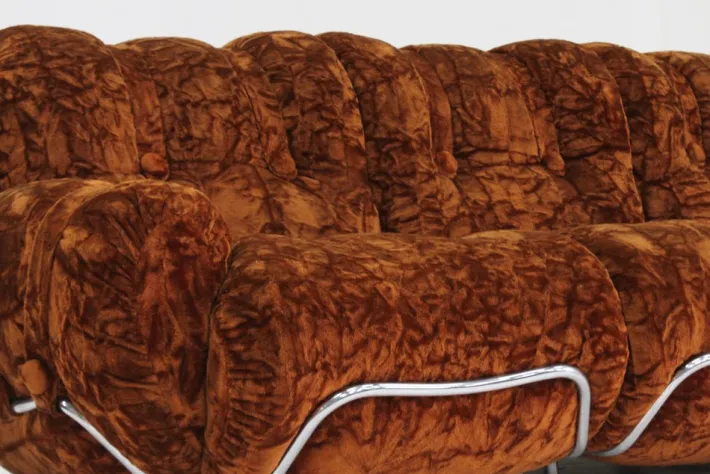 Pamono Vintage Italian Three-Seater Sofa in Velvet, 1970s Best