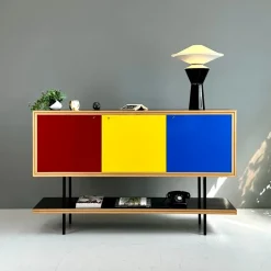 Pamono Vintage Italian Tricolore Highboard, 1960s Sale