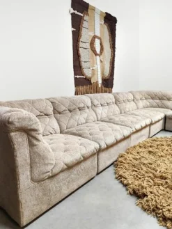 Pamono Vintage Ivory Beige Modular Sofa from Laauser, 1970s, Set of 7