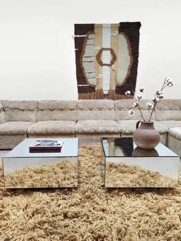 Pamono Vintage Ivory Beige Modular Sofa from Laauser, 1970s, Set of 7