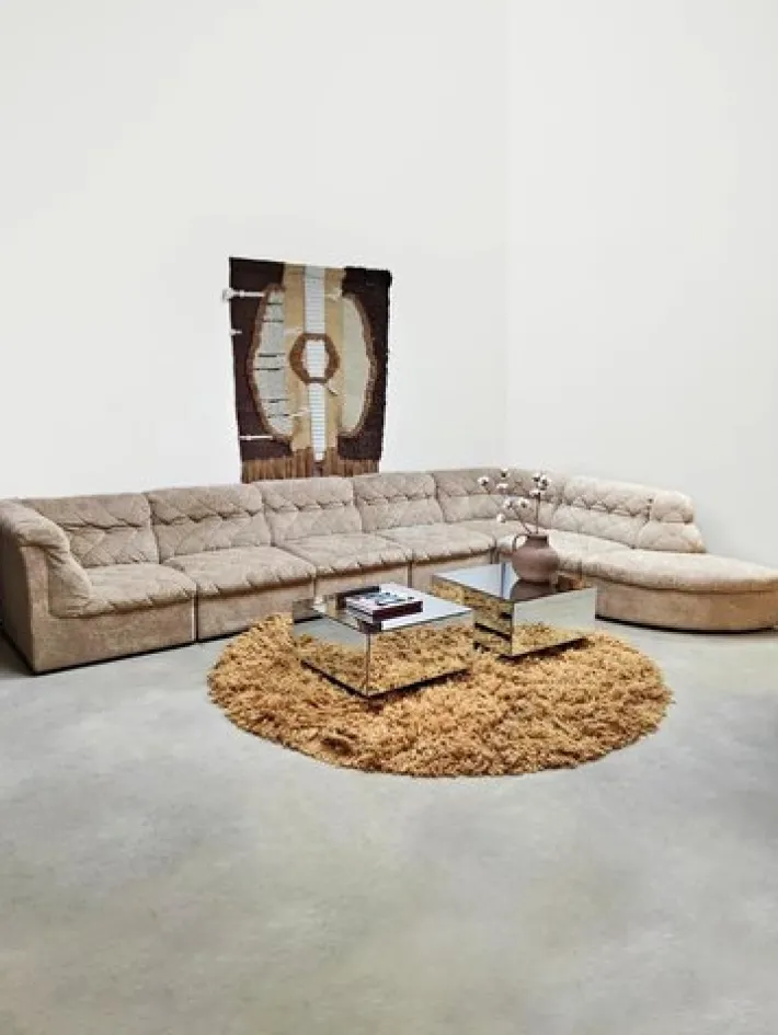 Pamono Vintage Ivory Beige Modular Sofa from Laauser, 1970s, Set of 7