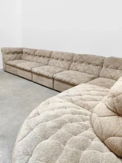 Pamono Vintage Ivory Beige Modular Sofa from Laauser, 1970s, Set of 7