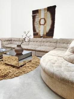 Pamono Vintage Ivory Beige Modular Sofa from Laauser, 1970s, Set of 7