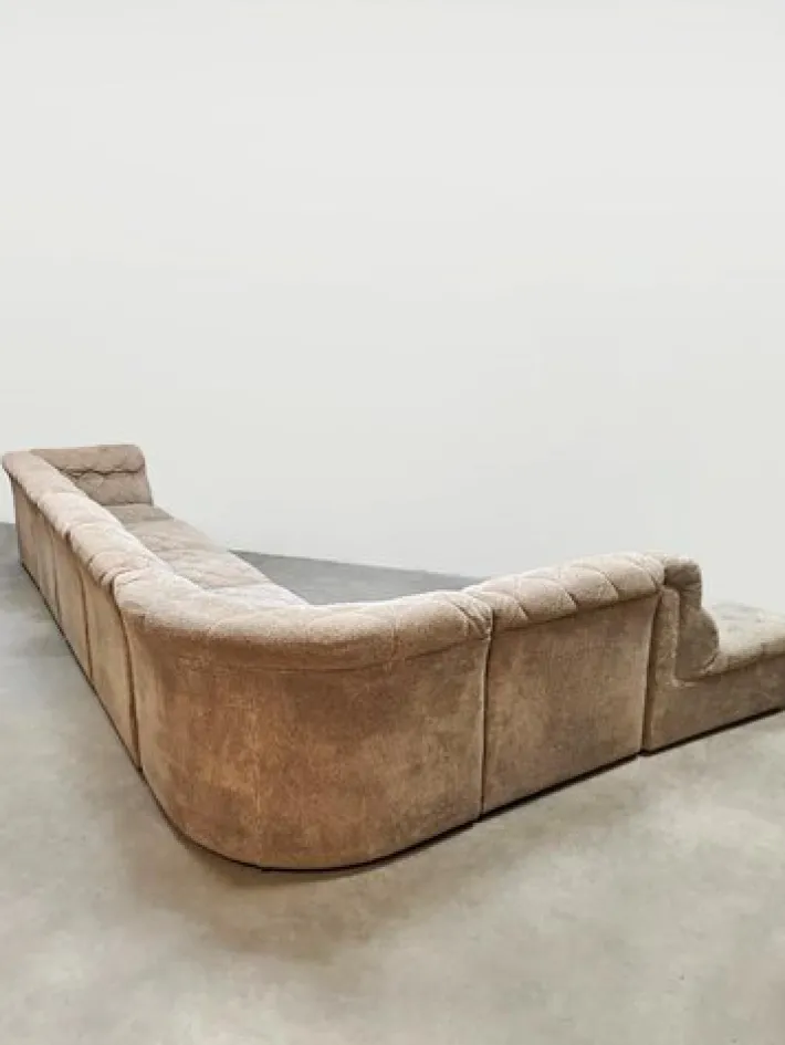 Pamono Vintage Ivory Beige Modular Sofa from Laauser, 1970s, Set of 7