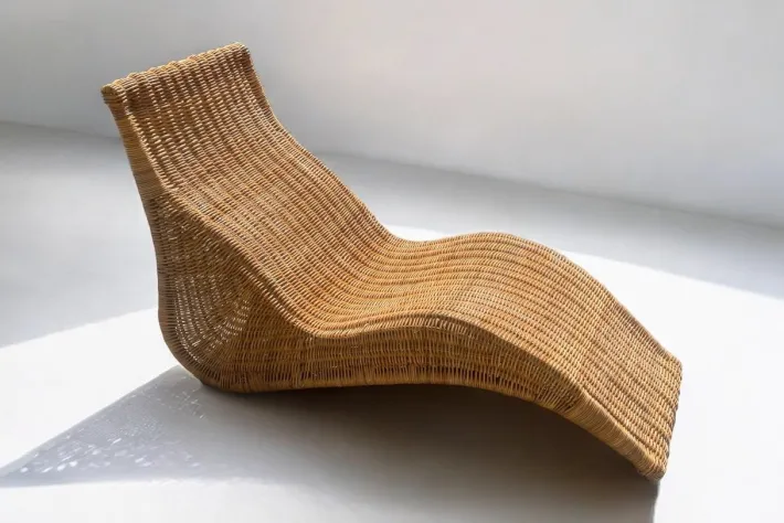 Pamono Vintage Karlskrona Wicker Chaise Lounge by Carl Öjerstam for Ikea New