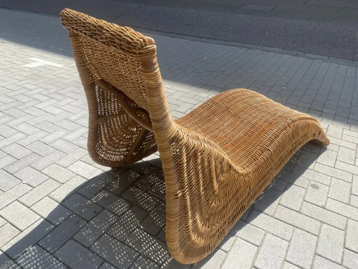 Pamono Vintage Karlskrona Wicker Chaise Lounge by Carl Öjerstam for Ikea New