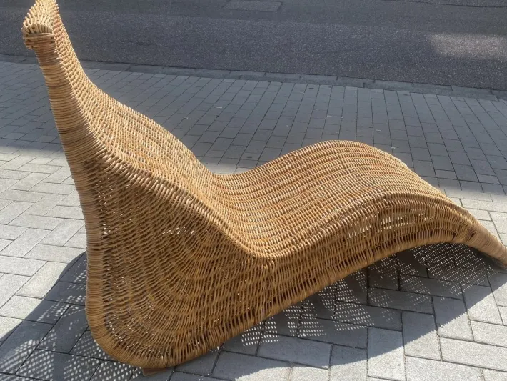 Pamono Vintage Karlskrona Wicker Chaise Lounge by Carl Öjerstam for Ikea New