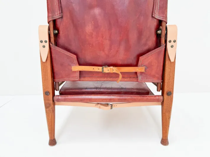 Pamono Vintage KK47000 Safari Chair in Leather by Kaare Klint for Rud Rasmussen, Denmark, 1930s Best