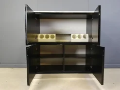 Pamono Vintage Lacquer and Marble Bar Cabinet, 1970s Hot