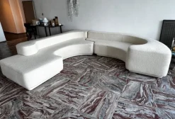 Pamono Vintage Lara Sofa in White Bouclé by Roberto Pamio for Stilwood, 1970s, Set of 2 Hot