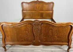 Pamono Vintage Louis XV Double Bed Frame in Oak Sale