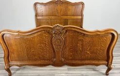 Pamono Vintage Louis XV Double Bed Frame in Oak Sale