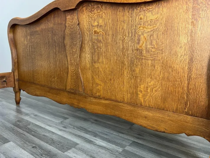 Pamono Vintage Louis XV French Double Bed in Oak Sale