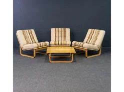 Pamono Vintage Lounge Chairs and Coffee Table, Set of 3 Discount