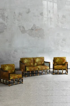 Pamono Vintage Lounge Chairs and Sofa, 1980s, Set of 3