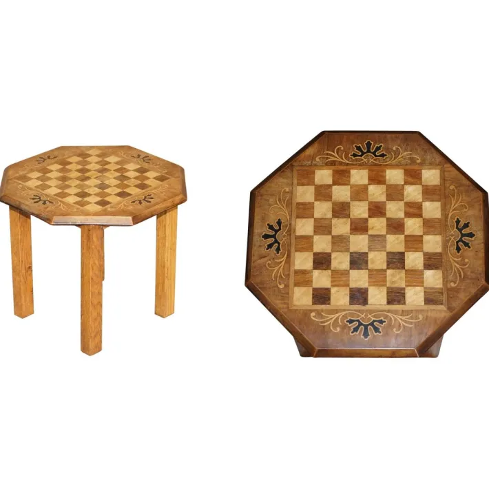 Pamono Vintage Mahogany Satinwood & Walnut Chess Games Table Ideal as a Side End Piece Clearance