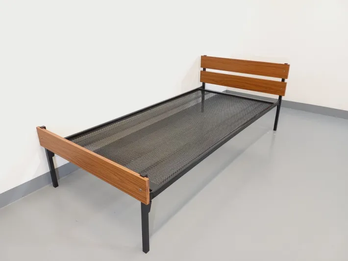 Pamono Vintage Metal and Formica Bed, 1960s Hot