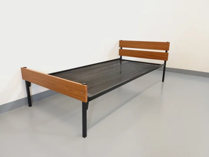 Pamono Vintage Metal and Formica Bed, 1960s Hot