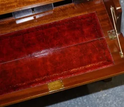 Pamono Vintage Military Campaign Chest of Drawers with Aged Red Leather Outlet