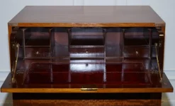 Pamono Vintage Military Campaign Chest of Drawers with Aged Red Leather Outlet