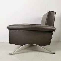 Pamono Vintage Model 875 Armchair in Brown Eco-Leather from Cassina, 1960s Sale