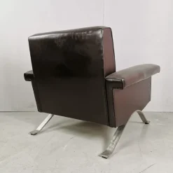 Pamono Vintage Model 875 Armchair in Brown Eco-Leather from Cassina, 1960s Sale