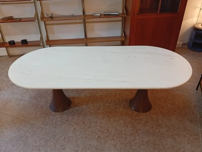 Pamono Vintage Model 302 Table with Marble Top by Angelo Mangiarotti for Bernini, 1950s Outlet