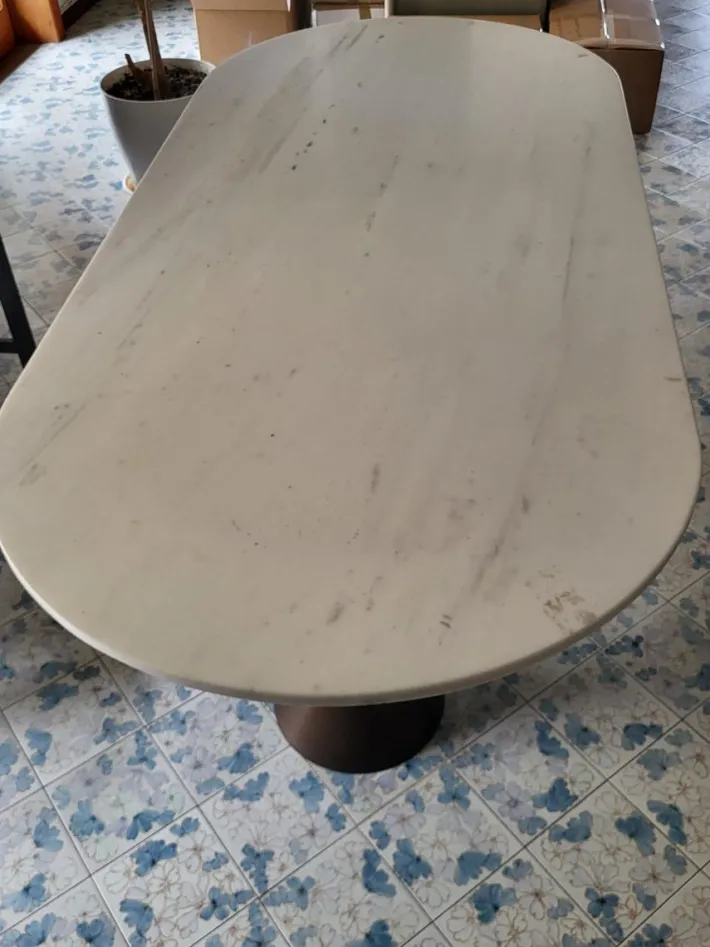 Pamono Vintage Model 302 Table with Marble Top by Angelo Mangiarotti for Bernini, 1950s Outlet