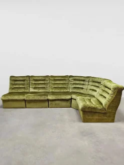 Pamono Vintage Modular Lounge Sofa in Velvet, 1970s, Set of 5 Best