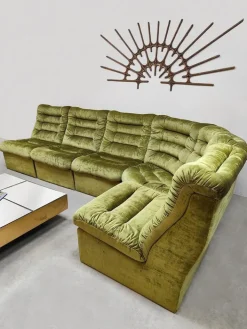 Pamono Vintage Modular Lounge Sofa in Velvet, 1970s, Set of 5 Best