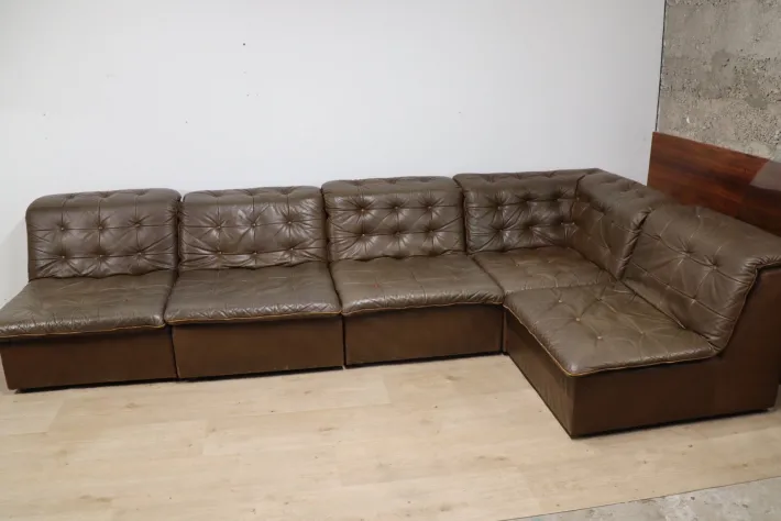 Pamono Vintage Modular Patchwork Leather Sofa, 1970s Hot