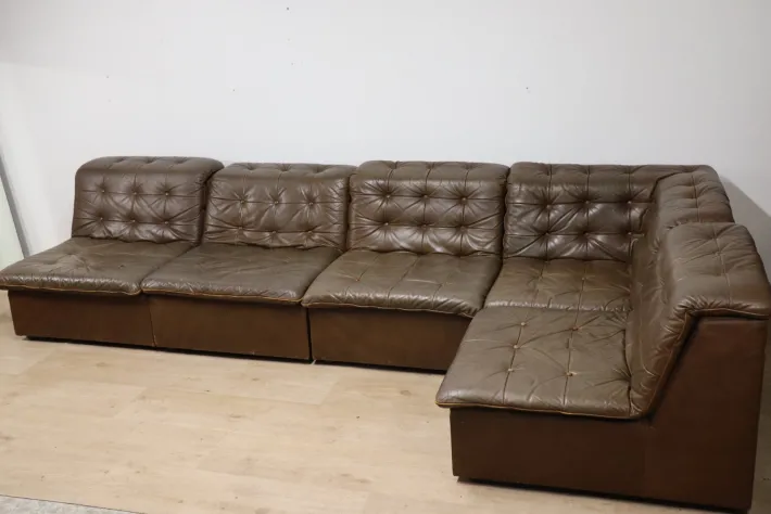 Pamono Vintage Modular Patchwork Leather Sofa, 1970s Hot