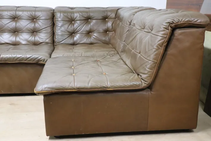 Pamono Vintage Modular Patchwork Leather Sofa, 1970s Hot