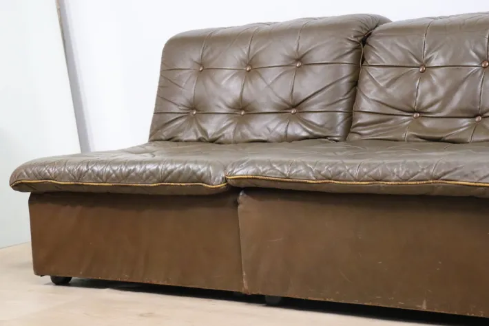 Pamono Vintage Modular Patchwork Leather Sofa, 1970s Hot