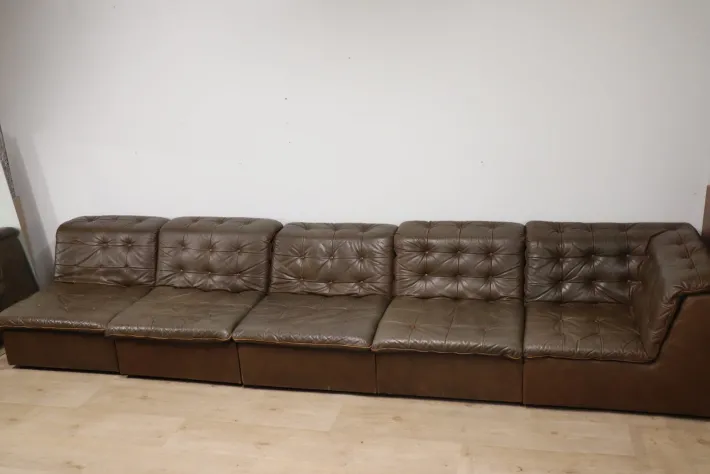 Pamono Vintage Modular Patchwork Leather Sofa, 1970s Hot