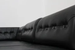 Pamono Vintage Modular Sectional Sofa in Black Leather, 1970s, Set of 6 Outlet