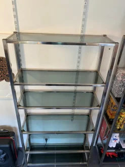 Pamono Vintage N2 Wall Shelf in Glass and Chrome, 1970 Best