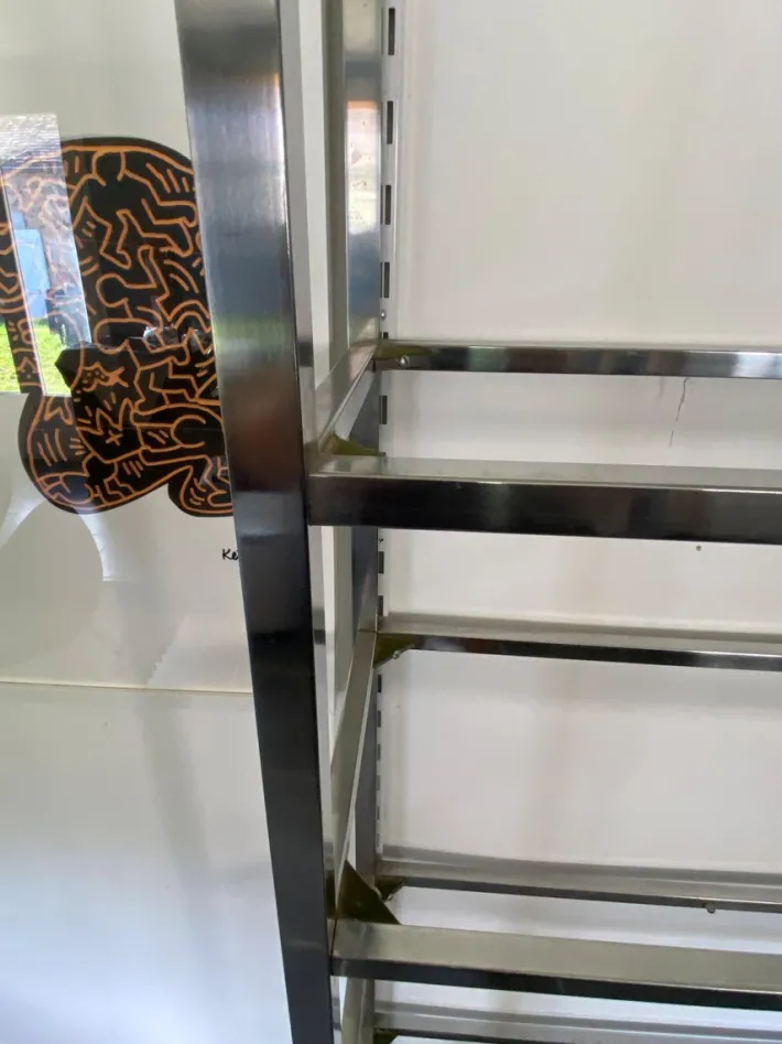 Pamono Vintage N2 Wall Shelf in Glass and Chrome, 1970 Best