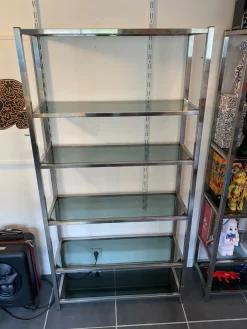 Pamono Vintage N2 Wall Shelf in Glass and Chrome, 1970 Best